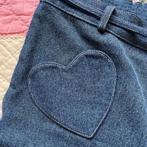 Samantha Pleet BE MINE jeans 29 high waist wide leg denim with heart pockets